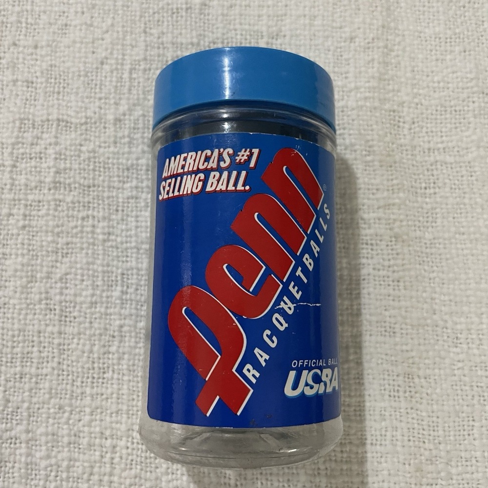 2 Penn‎ Blue Racquetballs with container. V NEW Athletic Vintage